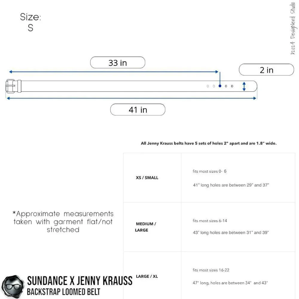 SUNDANCE X JENNY KRAUSS HAND WOVEN LOOMED COTTON BELT VINTAGE 2015 NEON PALLET